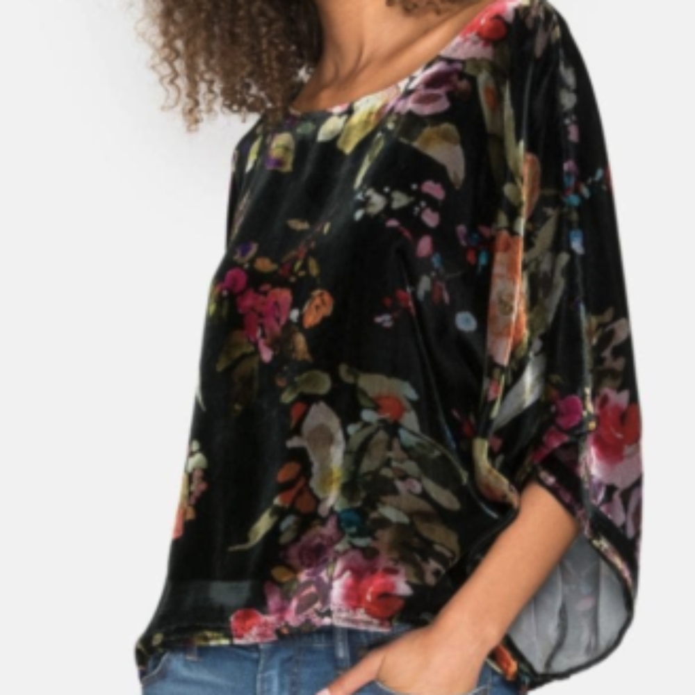 XS Johnny Was Velvet Floral Killani Top